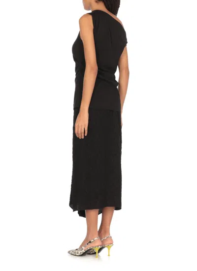 Dries Van Noten Henray Gathered Cotton Top In Black