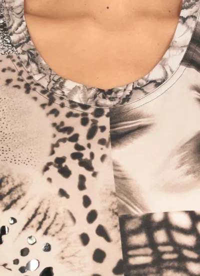 Dries Van Noten Henetta Mixed Print Cotton Tank In Beige