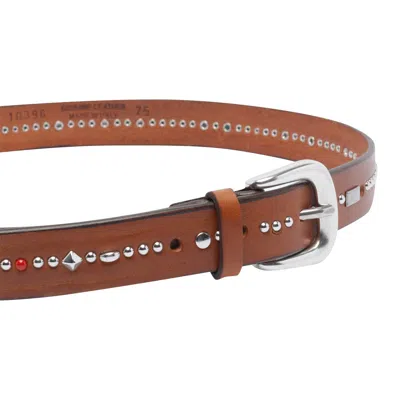 Orciani Adjustable Studded Belts With Length In Brown
