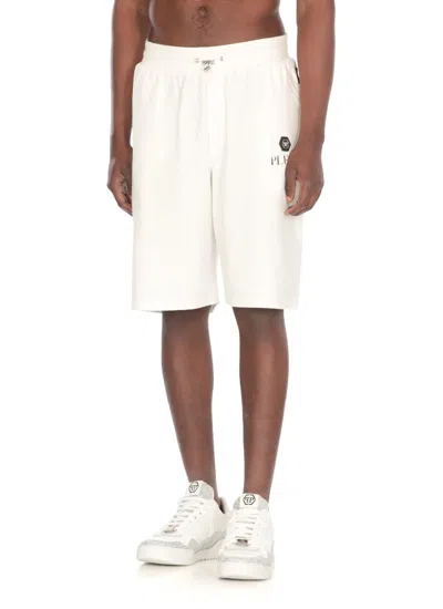 Philipp Plein White Cotton Shorts In White