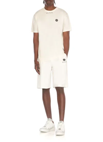 Philipp Plein White Cotton Shorts In White