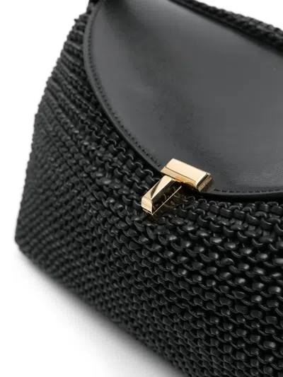 Totême Toteme T-lock Woven Leather Clutch Bag Bags In Black