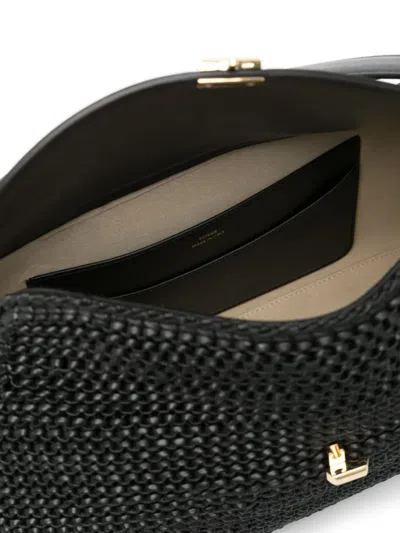 Totême Toteme T-lock Woven Leather Clutch Bag Bags In Black