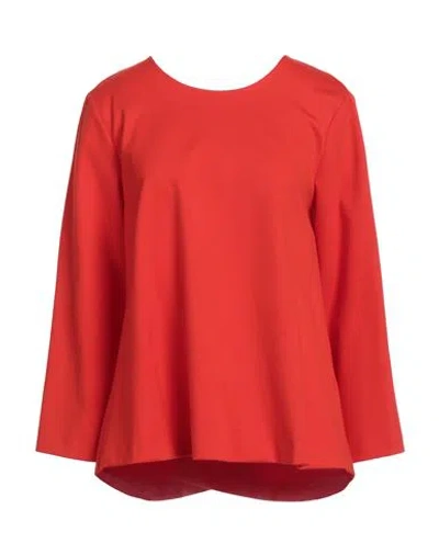 Meimeij Woman T-shirt Tomato Red Size 4 Viscose, Polyamide, Elastane In Tomato Red