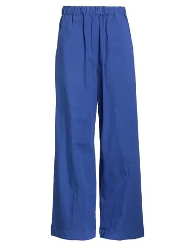 True Nyc Woman Pants Bright Blue Size S Cotton, Elastane In Blue