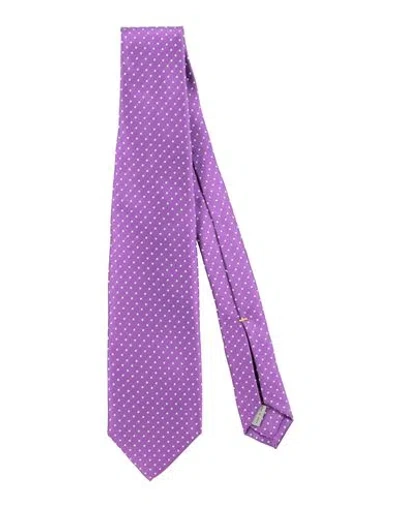 Canali Man Ties & Bow Ties Purple Size - Silk In Purple