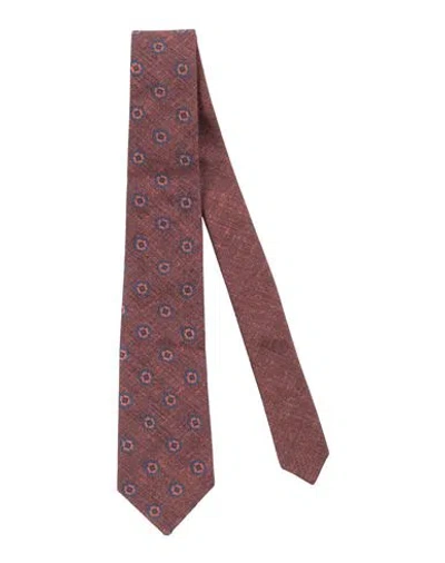 Canali Man Ties & Bow Ties Chocolate Brown Size - Silk In Brown