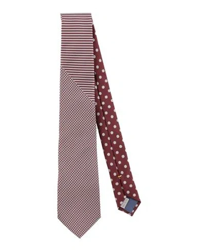 Canali Man Ties & Bow Ties Burgundy Size - Silk In Red