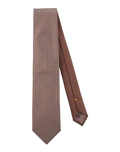 Canali Man Ties & Bow Ties Brown Size - Silk In Brown