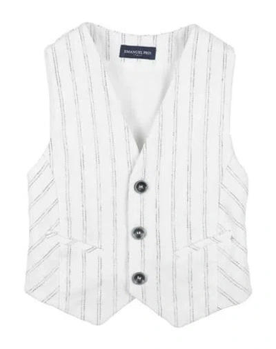 Emanuel Pris Toddler Boy Tailored Vest Off White Size 7 Cotton, Polyester, Linen In Off White