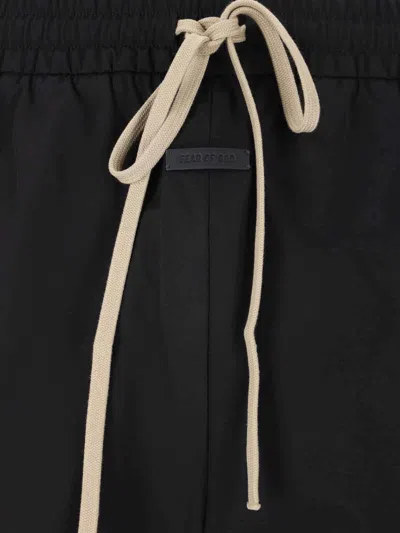 Fear Of God Black Nylon And Cotton Jogging Trousers