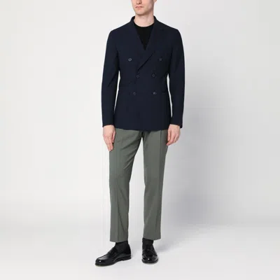 Santaniello Double-breasted Tailored Jacket In Blue