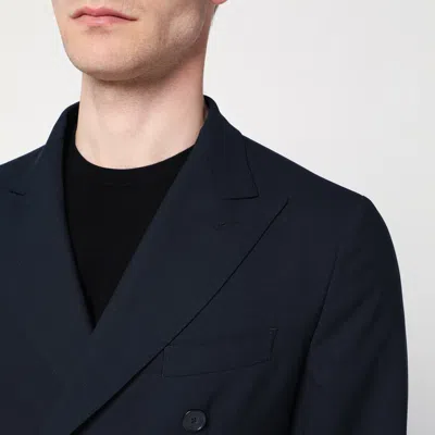 Santaniello Double-breasted Tailored Jacket In Blue