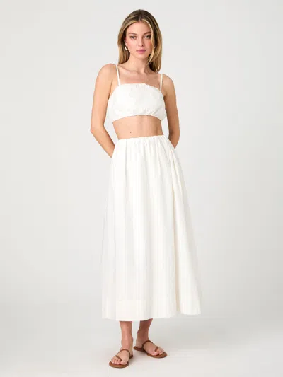 French Connection French Conection Nomi Cotton Ruched Midi Skirt In White
