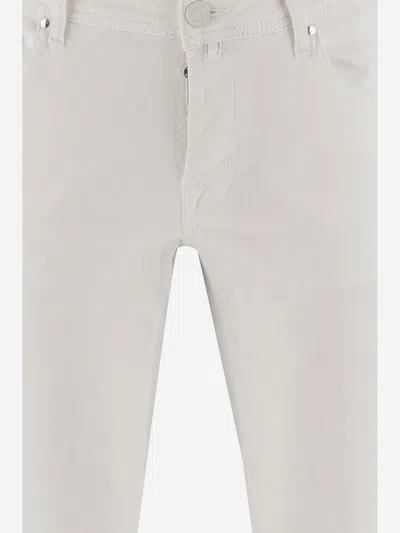Jacob Cohen Stretch Cotton Blend Pants In White
