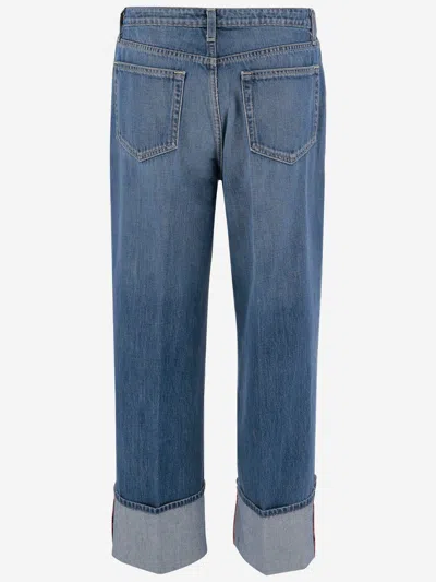 L'agence Denim Jeans With Lapels In Denim