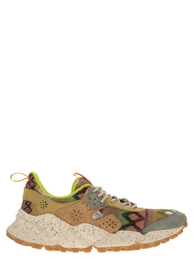 Flower Mountain Kotetsu Sneakers In Suede And Technical Fabric In Sand
