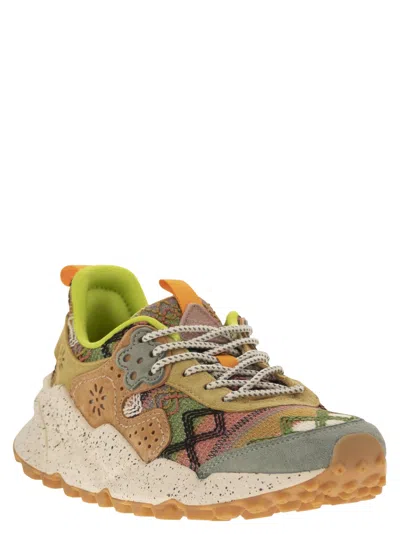 Flower Mountain Kotetsu Sneakers In Suede And Technical Fabric In Sand