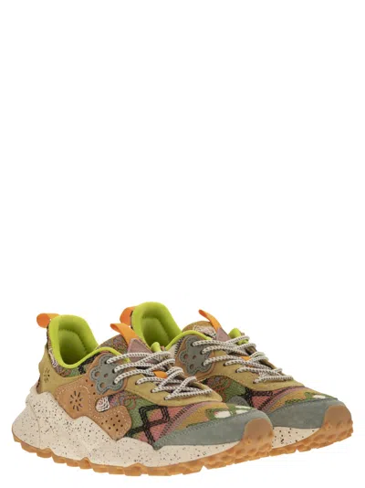 Flower Mountain Kotetsu Sneakers In Suede And Technical Fabric In Sand