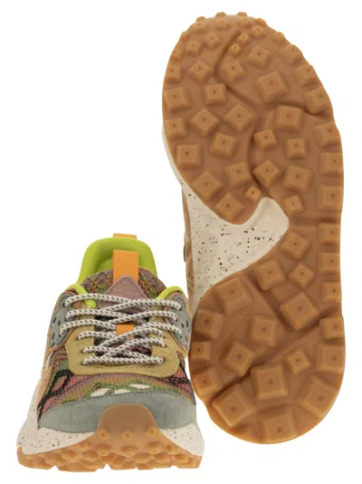 Flower Mountain Kotetsu Sneakers In Suede And Technical Fabric In Sand