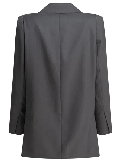 Max Mara Tailored Grey Virgin Wool-mohair-silk Jacket In Grey