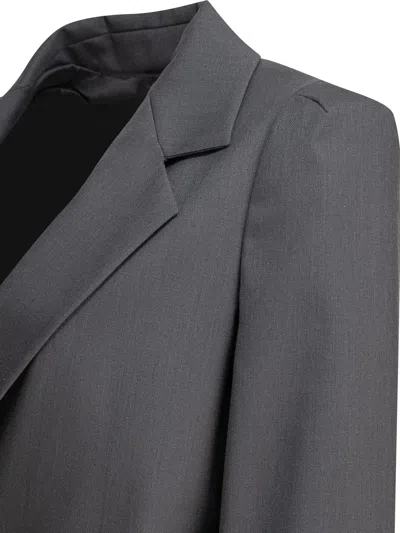 Max Mara Tailored Grey Virgin Wool-mohair-silk Jacket In Grey