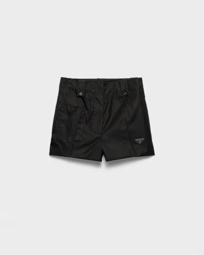 Prada Re-nylon Shorts In Black