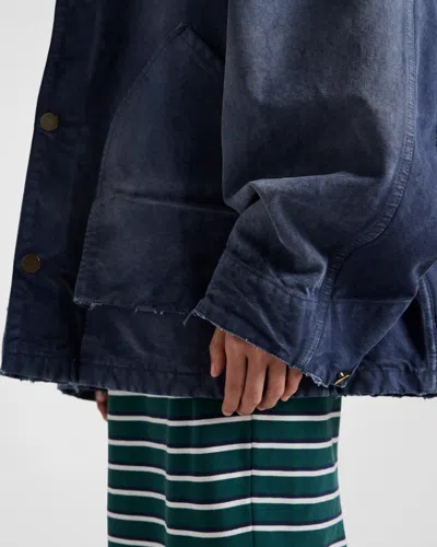 Prada Ausgewaschene Jacke Aus Canvas In Navy