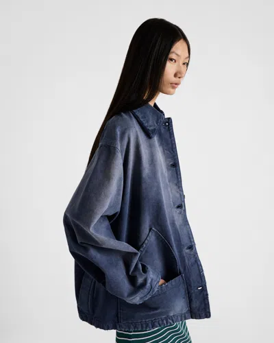 Prada Ausgewaschene Jacke Aus Canvas In Navy
