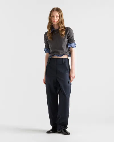 Prada Poplin Pants In Navy