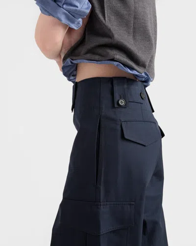 Prada Poplin Pants In Navy