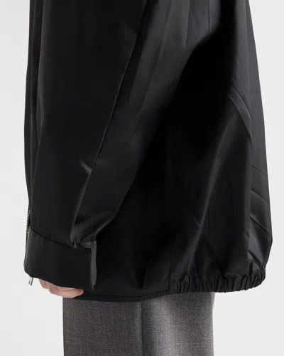 Prada High Collar Elasticated Hem Jacket In Black