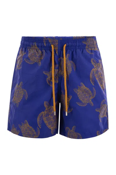 Vilebrequin Mens Marrakech Moorea Graphic-print Swim Shorts In Bluette