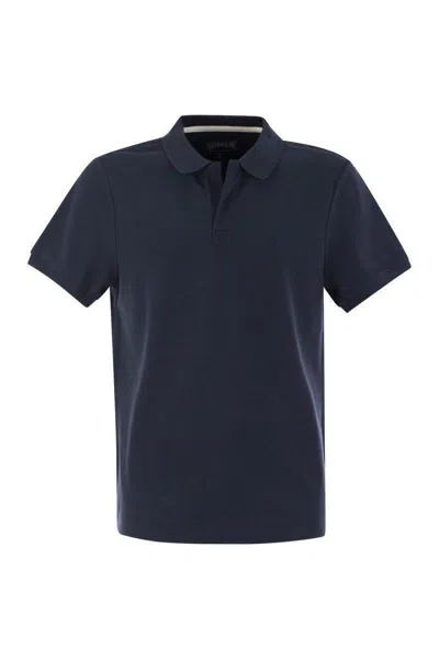 Vilebrequin Mens Bleu Marine Palatin Logo-embroidered Cotton Polo Shirt In Marine Blue