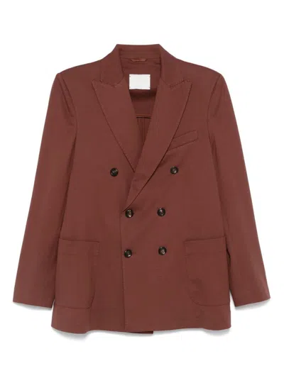 Circolo 1901 Blazer Doppiopetto In Misto Cotone Marrone In Brown