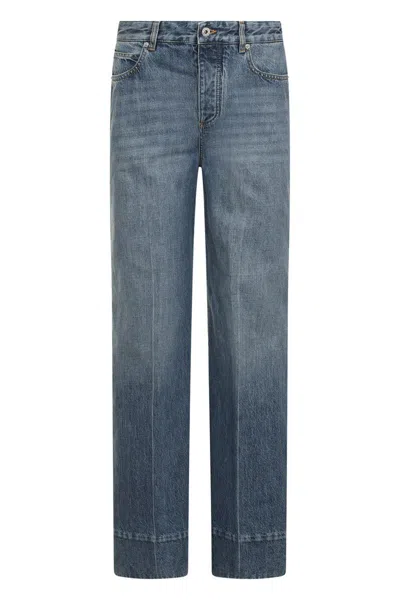 Bottega Veneta Wide-leg Jeans In Navy
