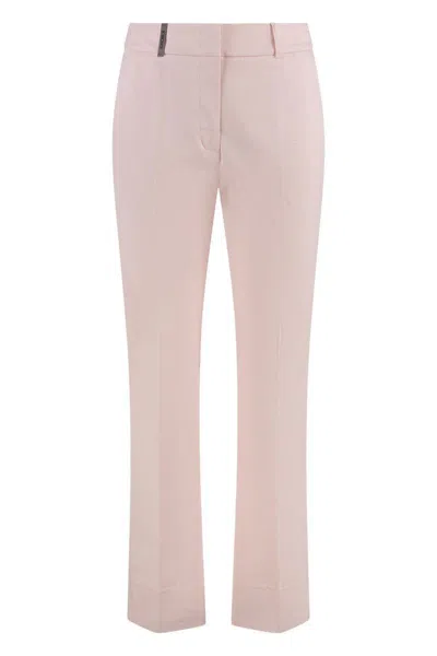 Peserico Tailored Straight-leg Trousers In Pink