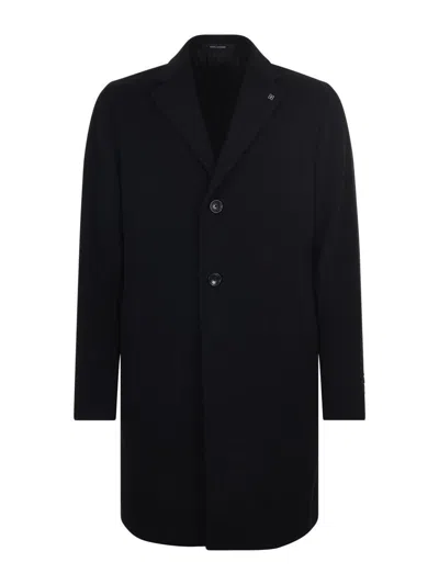Tagliatore Tailored Coat With Notch Lapel And Pockets In Black