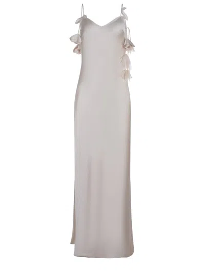 Self-portrait Lilac Satin Flower Maxi Dress Dresses Violet In Purple