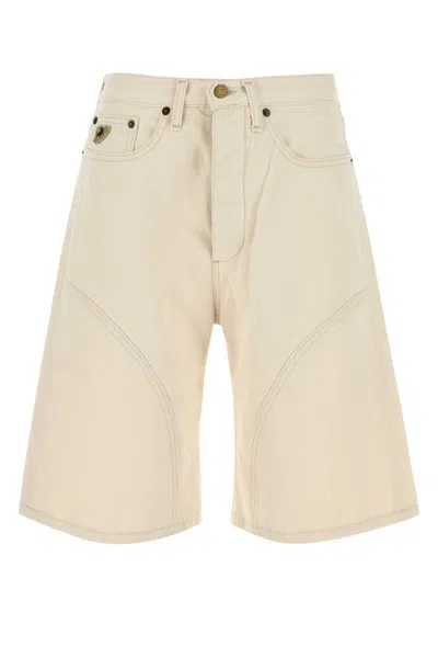 Lois Sand Denim Ada Bermuda Shorts In Beige O Tan