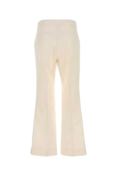 Gucci Ivory Silk Blend Pants For Women In White