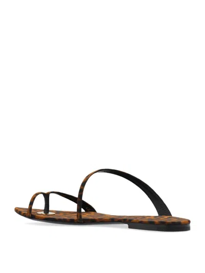 Saint Laurent Tanger Leopard-print Slides In Brown
