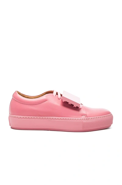 Shop Acne Studios Leather Adriana Turnup Sneakers In Pink