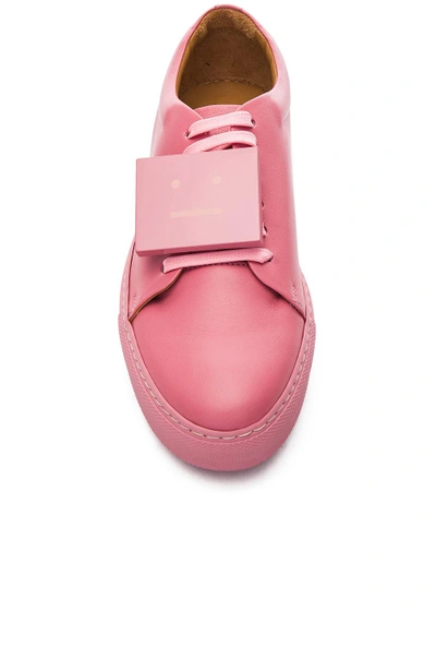 Shop Acne Studios Leather Adriana Turnup Sneakers In Pink