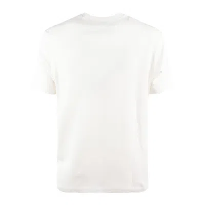 Paul & Shark Cotton Jersey T-shirt With Sharks Print In White