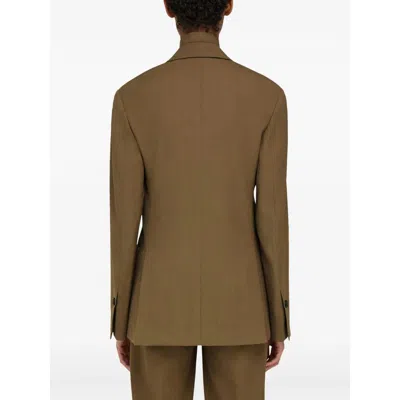 Ferragamo Double Wool And Cashmere Peacoat In Multicolor
