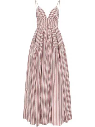 Rosetta Getty Gathered Peplum Camisole Dress In Multi In Neutral