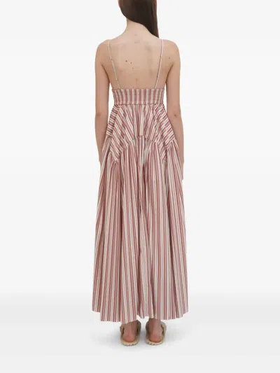 Rosetta Getty Gathered Peplum Camisole Dress In Multi In Neutral