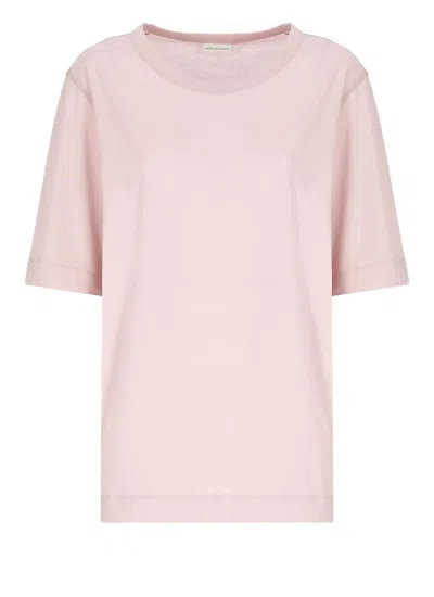 Dries Van Noten Cotton Hatro Short Sleeve T-shirt In Pink