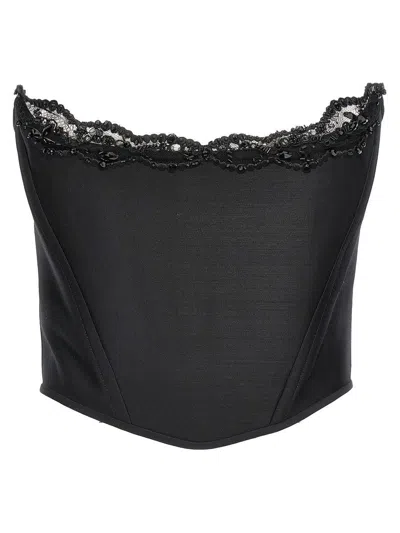 Dsquared2 "parisian Corset" Strapless Top In Black